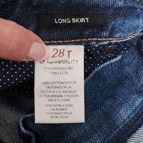 CULT OF INDIVIDUALITY Denim Skirt Womens Size 28 LONG Distressed Ripped Grunge - Picture 13 of 16